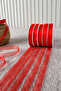 Red Organza Tulle Ribbon 1 cm 22 Meters - Bundle, Wedding, Engagement, Dowry, Gift, Decoration, Party - 3