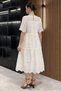Short Sleeve Women's Dress with Embroidery Detail - 8