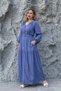 Buttoned Loose Maxi Dress with Belt Detail - 6