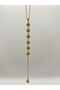 Steel Gold Stone Y Necklace - 5