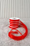 Red Organza Tulle Ribbon 1 cm 22 Meters - Bundle, Wedding, Engagement, Dowry, Gift, Decoration, Party - 6