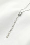 4 Leaf Clover Model White Stone Stainless Steel Silver Color Women's Necklace - 5