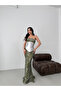 Khaki Stone Embroidered Sequined Detachable Corset Evening Dress - 2