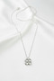 4 Leaf Clover Model White Stone Stainless Steel Silver Color Women's Necklace - 4