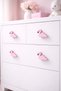 Children's Room Drawer Dresser Handle with Pink Swan Figure - Modern Decorative Single Handle - 4