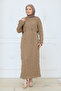 Women's Spanish Style Ribbed Knit Dress with Mesh Lining - 3
