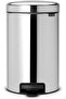 Step Trash Can with Plastic Inner Bucket, 12 Litre, Brilliant Steel