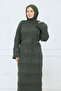 Women's Mercerized Inner Mesh Openwork Knitwear Dress - 4