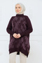 Women's Side Zipper Brush Patterned Silk Kupra Tunic