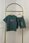 Character Printed Short Sleeve Top and Shorts 2-Piece Set (1St) Class Fabric) - 2