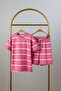 Striped Short Sleeve Top and Shorts 2-Piece Set (1St) Class Fabric) - 2