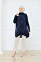 Women's Side Zipper Brush Patterned Silk Kupra Tunic - 4