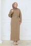 Women's Mesh Mercerized Knitwear Dress with Underwear - 3