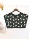 Luxury Shoulder Shawl with Cardigan Pattern in Black and Emerald Green Piping |   "Kardelen Dream" Collar Scarf - 2