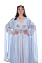 Embroidered kaftan with a belt at the waist, ladies belted kaftan dress - 5