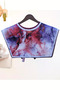 Watercolor Purple and Blue Gradient Design Shoulder Shawl |   "Cosmic Dream" Modern Abstract Patterned Collar Scarf - 2