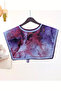 Watercolor Purple and Blue Gradient Design Shoulder Shawl |   "Cosmic Dream" Modern Abstract Patterned Collar Scarf - 3