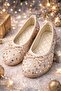 Girls' Daily Ballet Flats with Bow Detail, Soft Comfortable Sole - 4