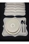 6 Pieces of Linen Silver Color Toxic Ivy Model Placemat/Supla - 3
