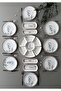 Segah Model Embossed 8-Person 19-Piece Modern Breakfast-Brunch Set