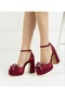 Satin Platform Heeled Evening Dress Shoes 10cm - Feli̇syabuti̇k