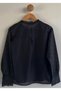 Women's Black Eyelet Embroidery Shirt Blouse with Lace Trim, Mandarin Collar, Cotton, Pinterest Style - 8