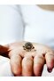 Natural Stone Pink Quartz Round Natural Stone Antique Adjustable Women's Ring Euy92Pk - 3