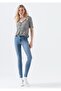 Cendy Tess Blue Unfading Blue Skinny Jeans Shows Thinness - 2
