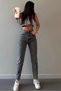 Mom Jeans Smoked Snow Wash Mom High Waist Denim Pants Lycra Colorfast Extra Comfortable - 2