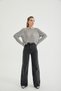 Women's Smoked Lycra Super High Waist Loose Leg Jeans - 2