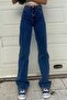 Power Lycra Gold Allstar Ikon Dark Blue Loose Jeans Super High Trousers Lycra Palazzo - 4
