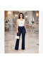 Women's High Waist Stone Embellished Spanish Flare Pants