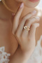 Women's Gold Ring Modern Stone-Encrusted Brass Quality Adjustable - 2