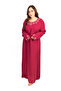 Wine Red Cotton Rayon Jalabiya with Stone Embellishment