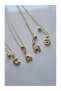 Letter Pendant Balloon Model -F Letter- with Evil Eye Beads Gold Steel -656 - 2