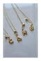Letter Pendant Balloon Model -Letter T- with Evil Eye Beads Gold Steel -656 - 2