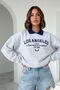 Knitwear Polo Collar Los Angeles College Printed Wide Cut Grimelange Sweatshirt - 3