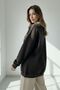 Knitwear Polo Collar Los Angeles College Printed Wide Cut Brown Sweatshirt - 4