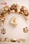 Bohoo Teddy Bear 9-Piece Capybara Themed Birthday Balloon Party Set Decoration - 4