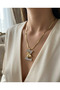 316L Anti-Tarnish Steel Colorful Zircon Stone Letter Z Necklace Gold Color Women's Anti-Allergic Necklace - 2