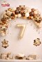 Boho Baby Teddy Bear 9 Lu Capybara Age Balloon Decoration Birthday Party Set Ornament