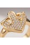 Steel Jewelry Gold Color Zircon Stone Arrow Design Adjustable Women's Ring - 5