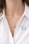 Minimal Flower Figured Colorful Stone Stainless Steel Women's Necklace Handmade Stylish Design
