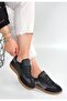 Mier Black Leather Lace-Up Sports Shoes - 3