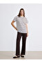 Lcw comfort brown elastic waist textured women's pants