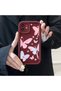 Samsung Galaxy A33 Compatible Silicone Material Shockproof Claret Red Color Butterfly Pattern Case - 4