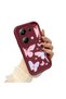 Poco M6 Pro 4g Compatible Silicone Material Shockproof Claret Red Color Butterfly Pattern Case - 3
