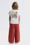 Girl's Cotton Brick Color Jacket, Trousers and T-Shirt Set - 5