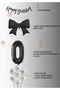 Black Ribbon Birthday Set Black Ribbon Balloon Black Number Balloon White Balloon with Black Ribbon 1 Year Old - 2