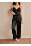 Women's 2-Piece Pajama Set with Satin Collar and French Lace Details - 2